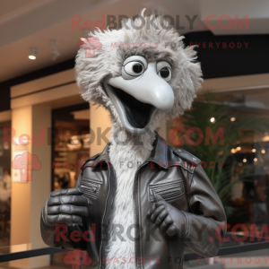 Sølv struts maskot drak...