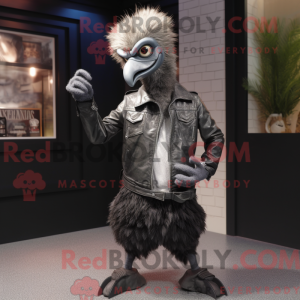 Sølv struds maskot kostume...