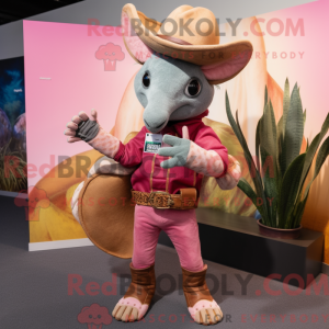 Pink Armadillo mascot...