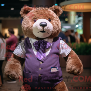 Purple Bear mascot costume...
