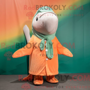 Peach Humpback Whale mascot...