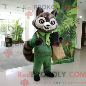 Forest Green Raccoon mascot...