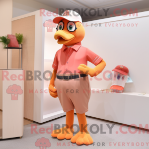 Peach Hens mascot costume...