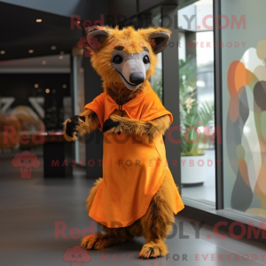Orange Hyena mascot costume...