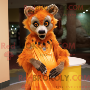 Orange hyæne maskot kostume...
