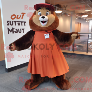 Rust Marmot mascot costume...