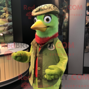 Limegrøn spætte maskot...