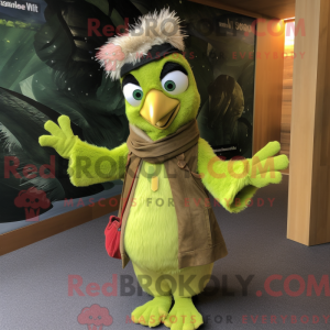 Limegrøn spætte maskot...