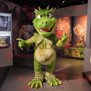 Olive Dragon Maskottchen...