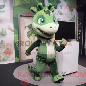 Olive Dragon mascot costume...