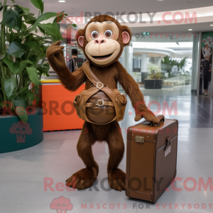 Brun Monkey maskot drakt...