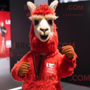 Red Llama mascot costume...