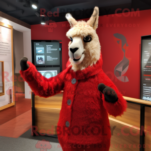 Red Llama mascot costume...