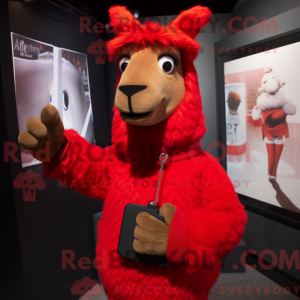 Red Llama mascot costume...