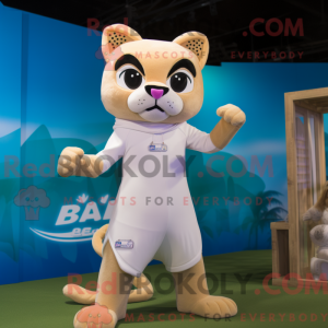 Cream Puma mascot costume...