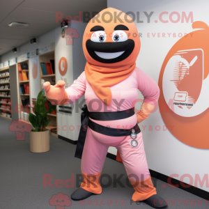 Peach Ninja mascot costume...