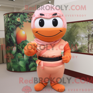 Peach Ninja mascot costume...