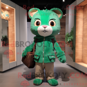 Groene kat mascotte kostuum...