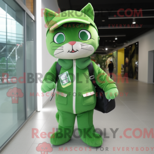 Grøn kat maskot kostume...