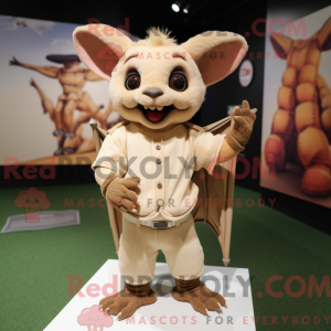 Tan Bat mascot costume...