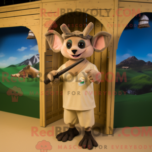 Tan Bat mascot costume...