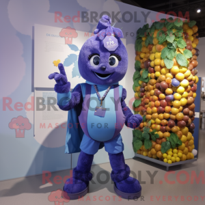 Blå Grape maskot kostume...