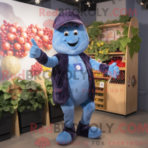 Blå Grape maskot kostume...