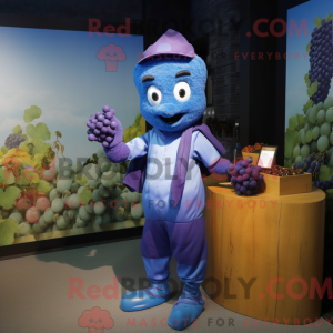 Blå Grape maskot kostume...