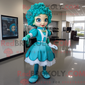 Cyan irsk danser maskot...