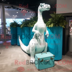 Cyan Brachiosaurus mascot...