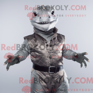 Silver Komodo Dragon mascot...