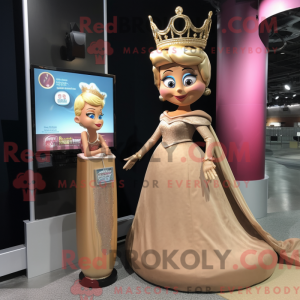 Tan Queen maskotdraktfigur...