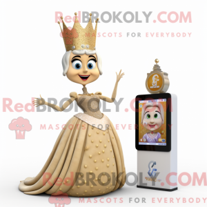 Tan Queen maskotdraktfigur...