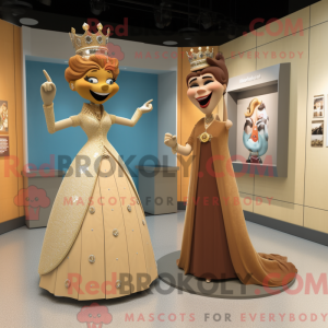 Tan Queen mascot costume...