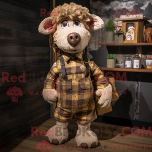 Tan Merino Får maskot...