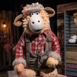 Tan Merino Sheep mascot...
