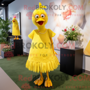 Yellow Hens mascot costume...