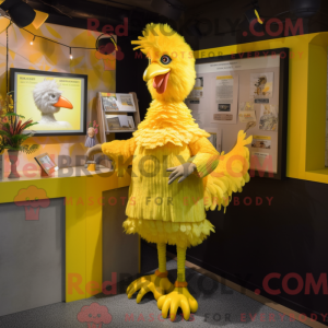 Yellow Hens mascot costume...