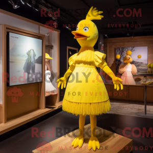 Yellow Hens mascot costume...