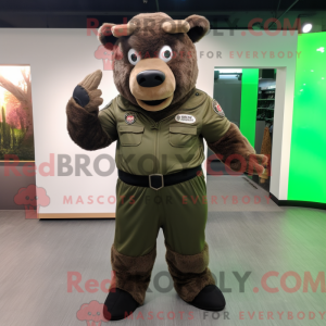 Olive Bison mascot costume...