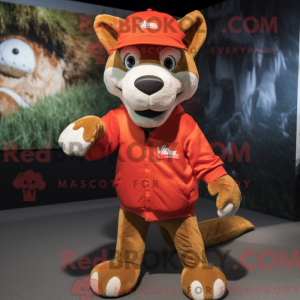 Red Dingo mascot costume...