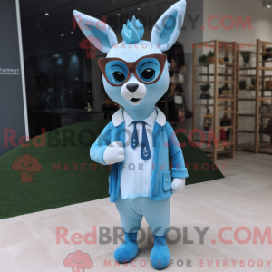 Sky Blue Roe Deer mascotte...