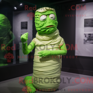 Lime Green Mummy mascot...