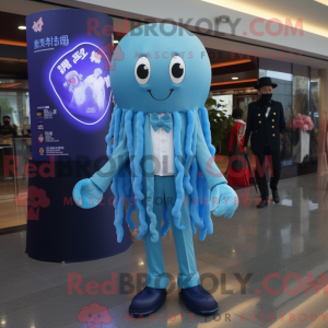 Sky Blue Jellyfish maskot...