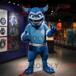 Blue Demon-mascottekostuum...