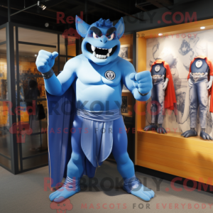 Blue Demon mascot costume...