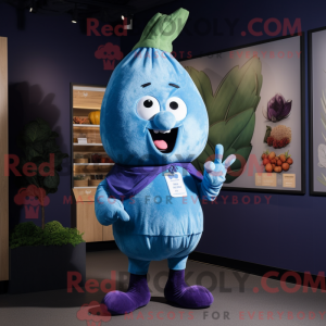 Blue Turnip mascot costume...