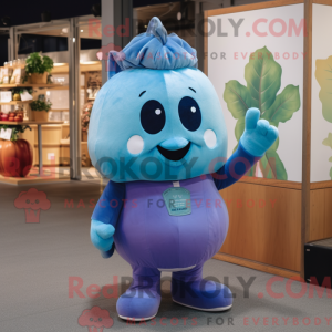 Blue Turnip mascot costume...