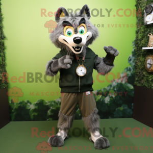 Olive Wolf mascot costume...