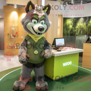 Olive Wolf mascot costume...